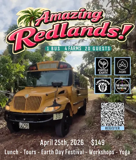 Amazing Redlands! Bus Tour vertical poster.