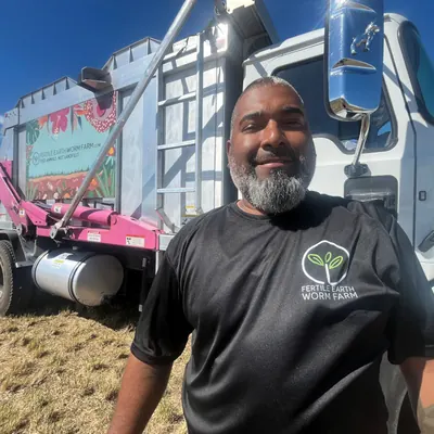 Portrait of Armando, CDL Driver at Fertile Earth