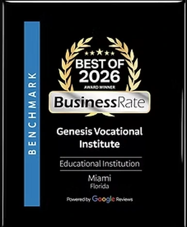 Best of 2026 Business Rate award, powered by Google Reviews, presented to Genesis Vocational Institute